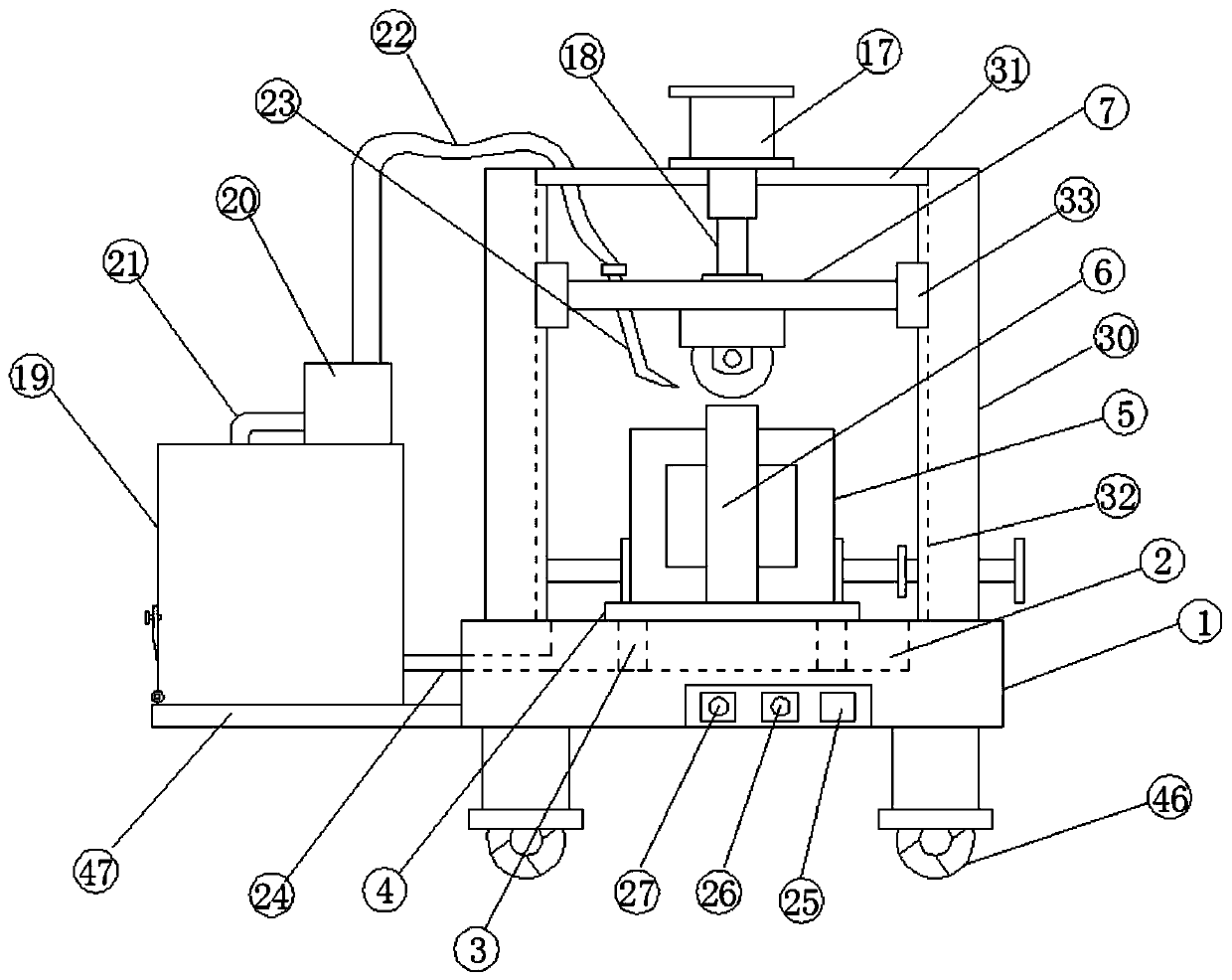 Automatic cutting device for square plate section at end of pipe pile.