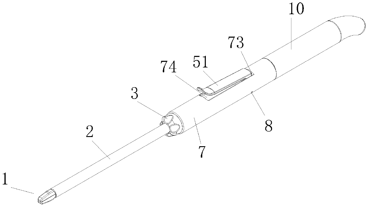 Portable operation-type suture needle holder conforming to small-incision and wide-angle in-depth operation