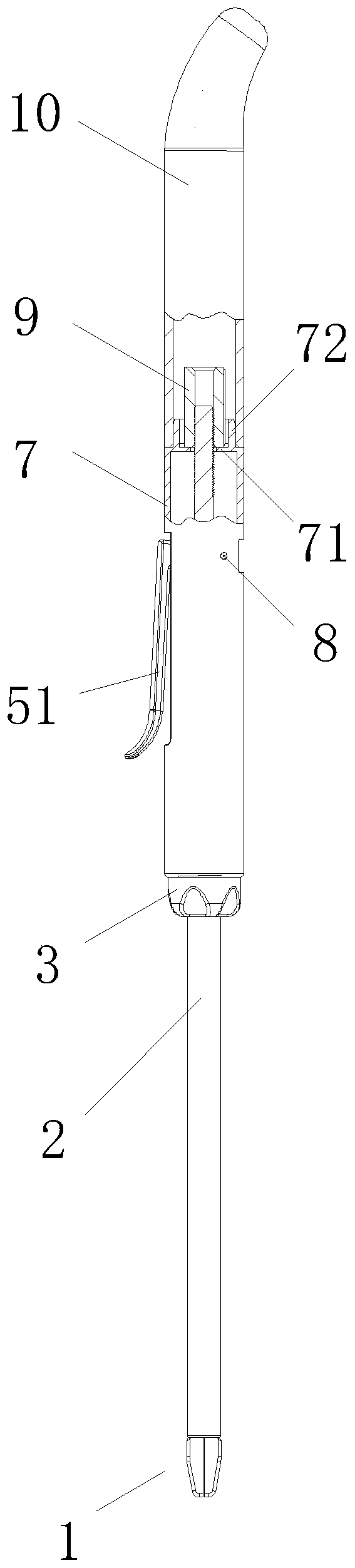 Portable operation-type suture needle holder conforming to small-incision and wide-angle in-depth operation