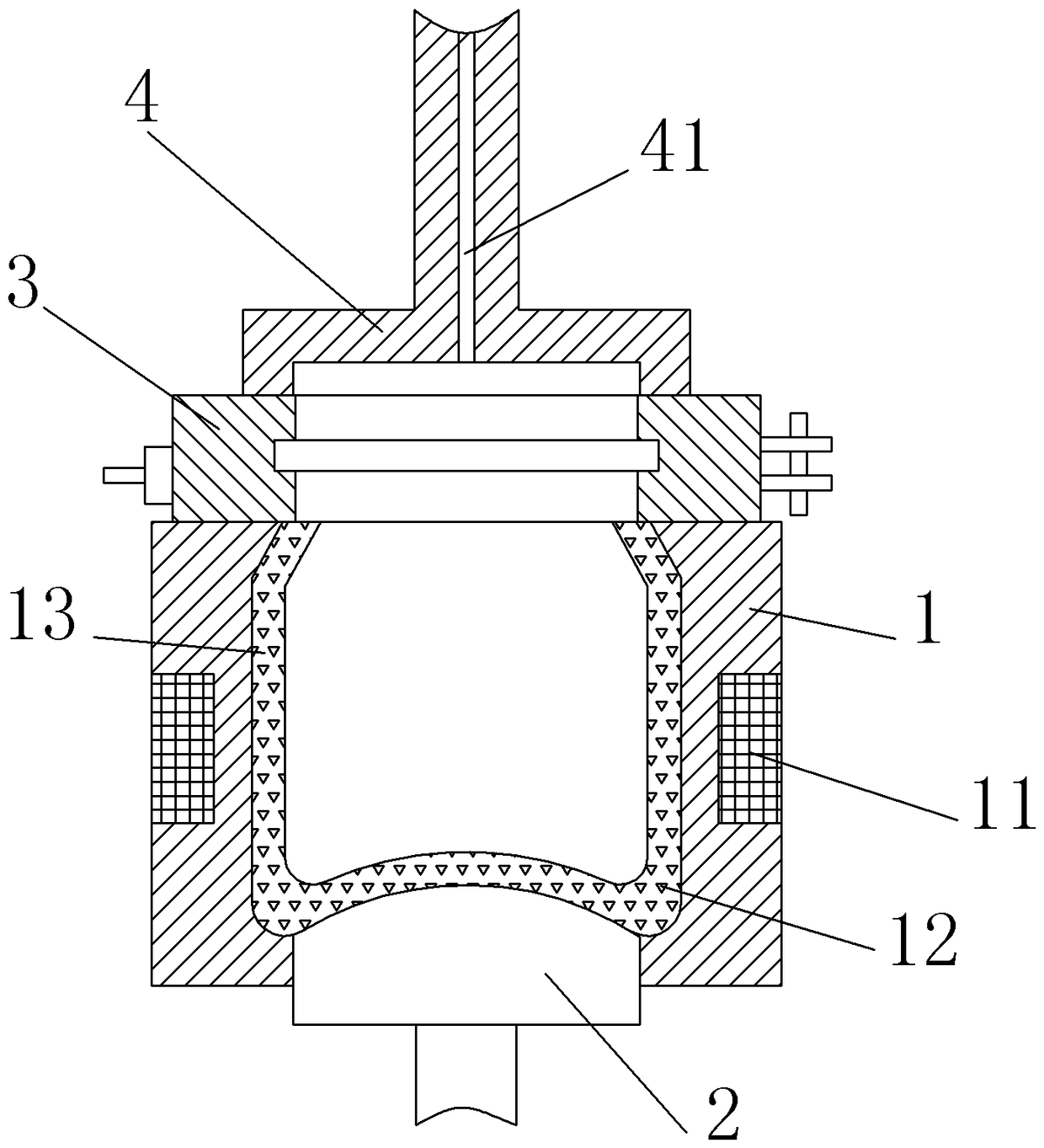 A glass bottle mold