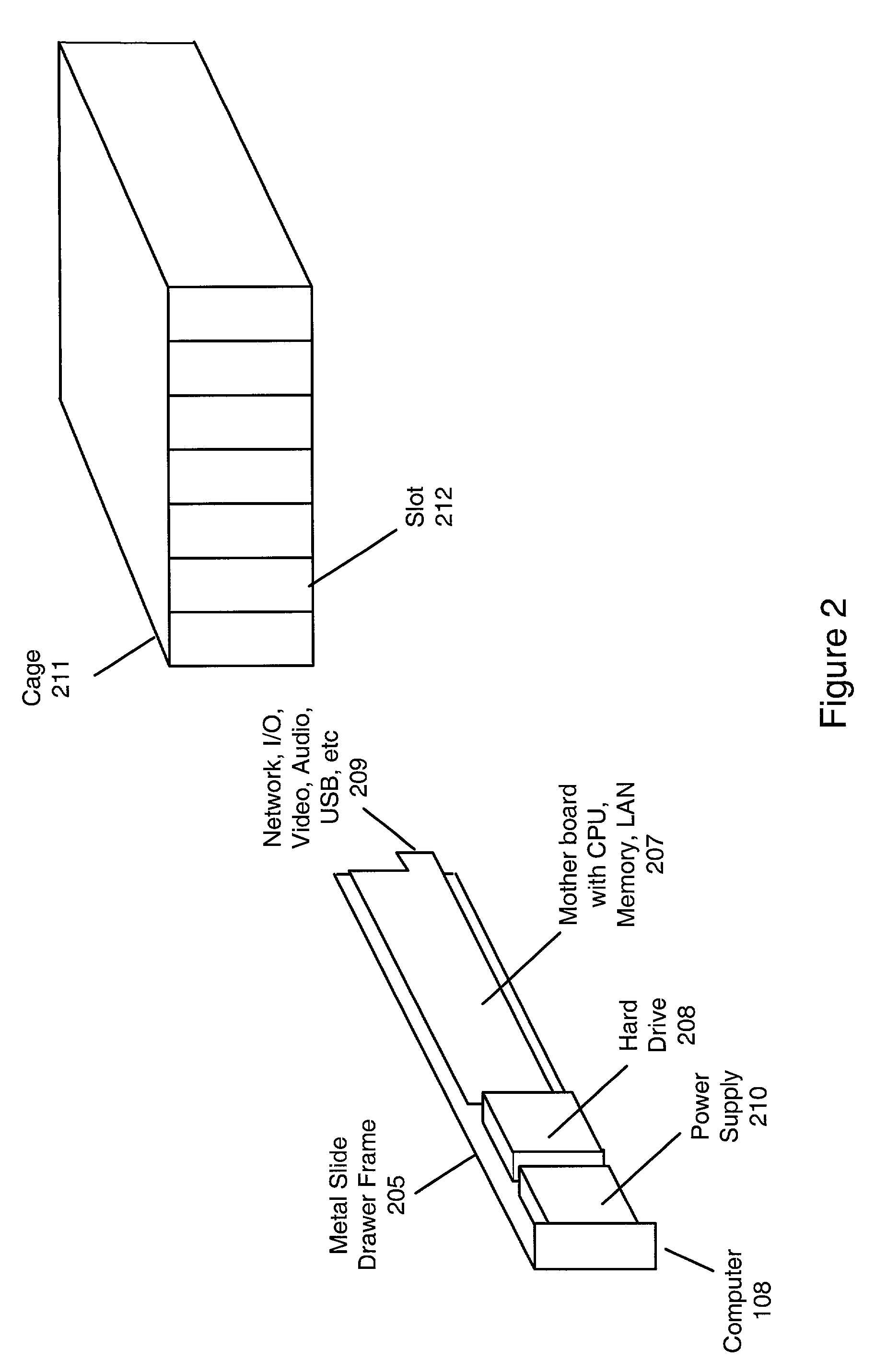 System of co-located computers in a framework including removable function modules for adding modular functionality