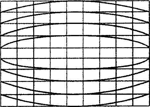 Method for correcting geometric distortion of projected image on curved curtain