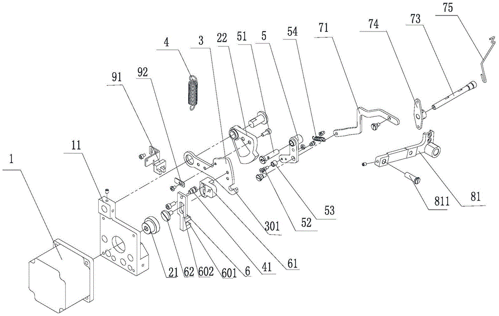 Driving mechanism for thread sewing and presser foot lifting thread-scissoring and buttonholing machine