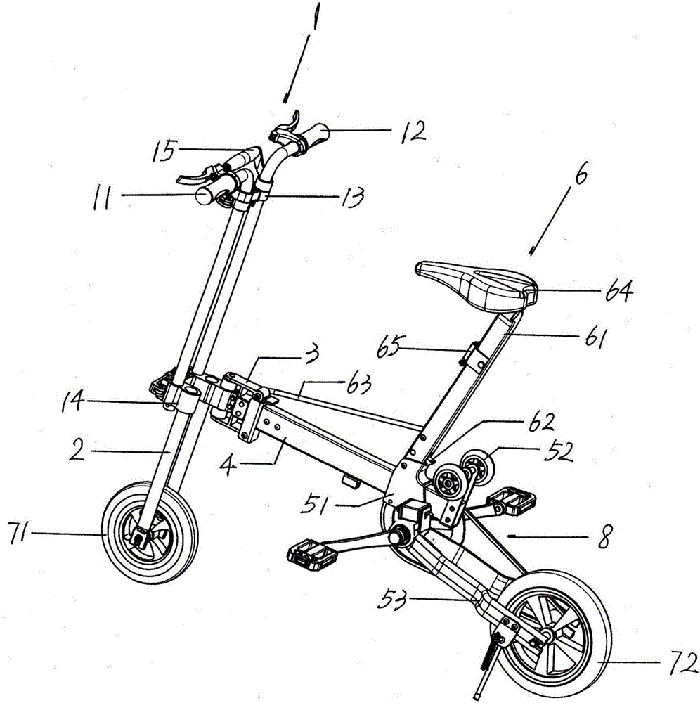 Quick-to-extend-and-contract handlebar socketing-type connecting member portable bicycle