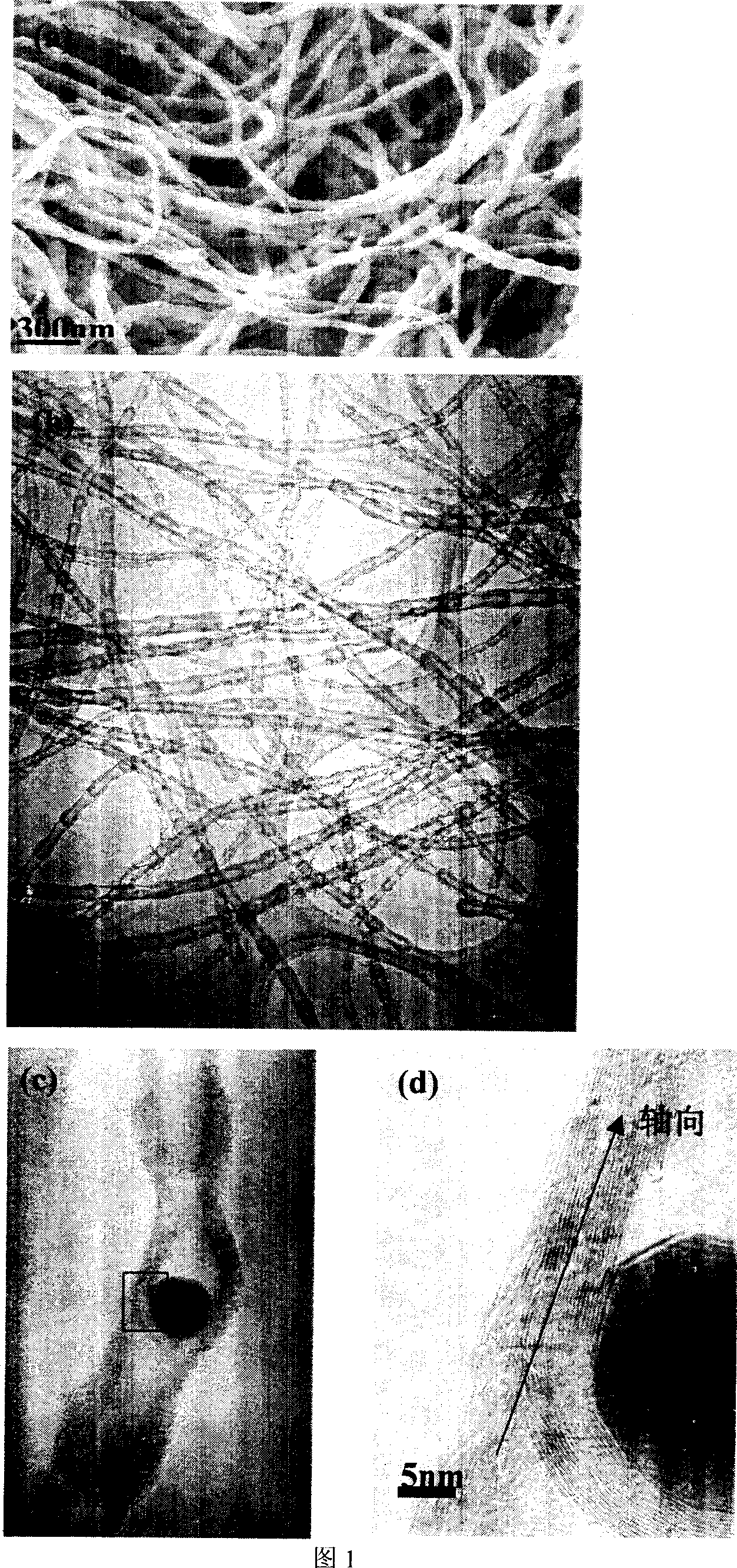 Preparation method of quasi one-dimensional boron nitride nanostructure