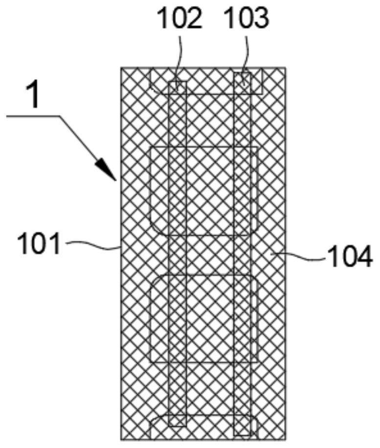 Data chain device suitable for high overload impact environment, and potting method thereof