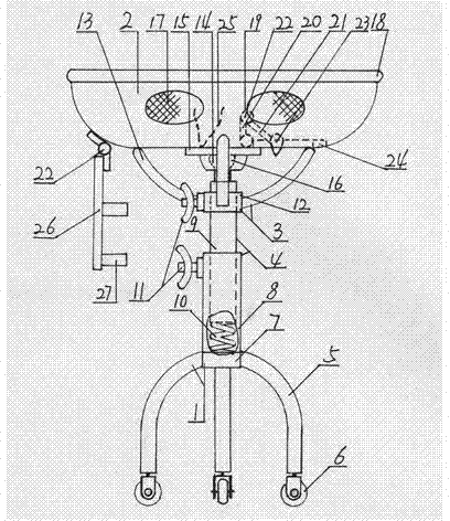 Manufacturing and using method of three-wheel type infant embracing car