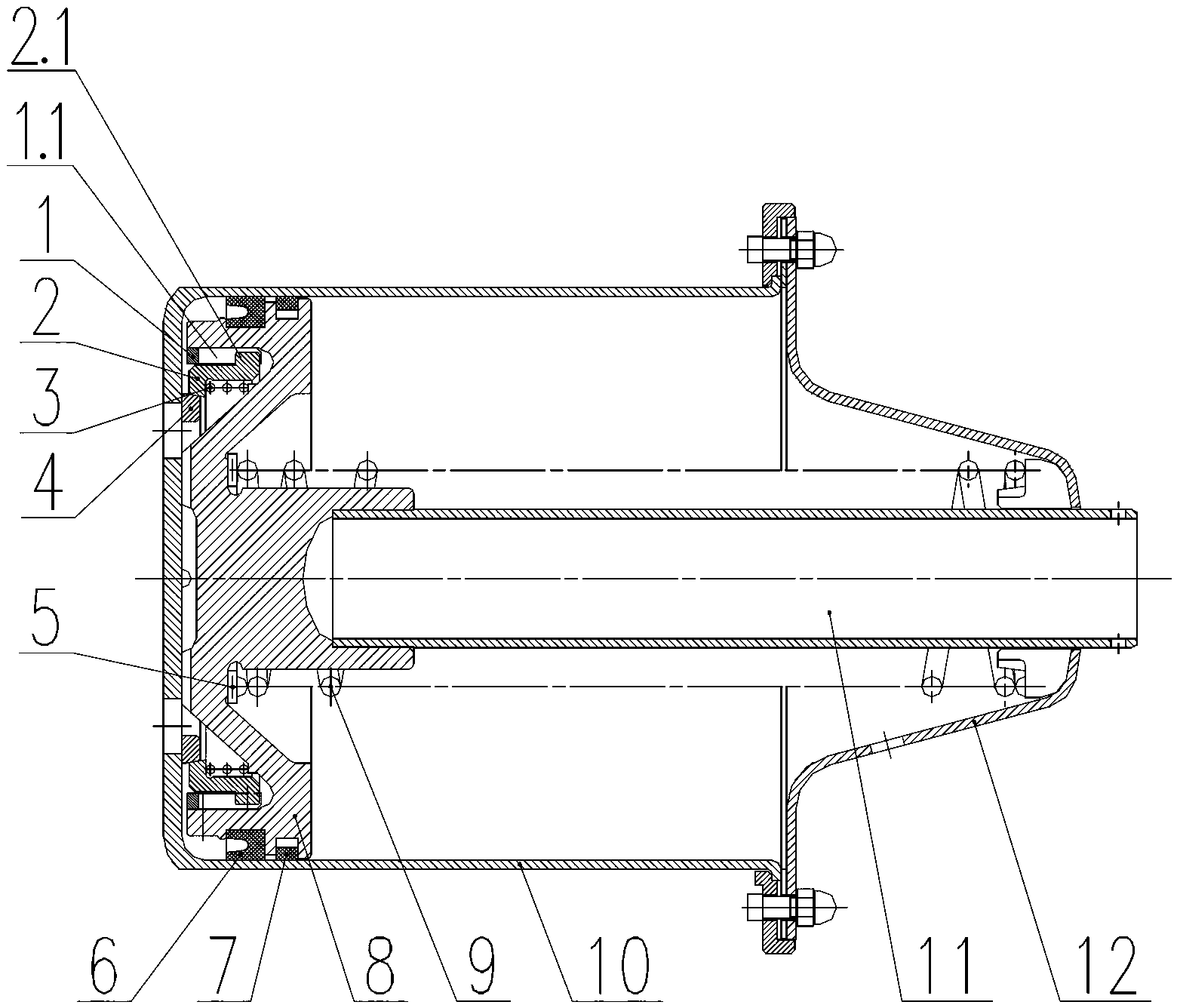 Rotationally lubricating type sealing brake cylinder for railway vehicles