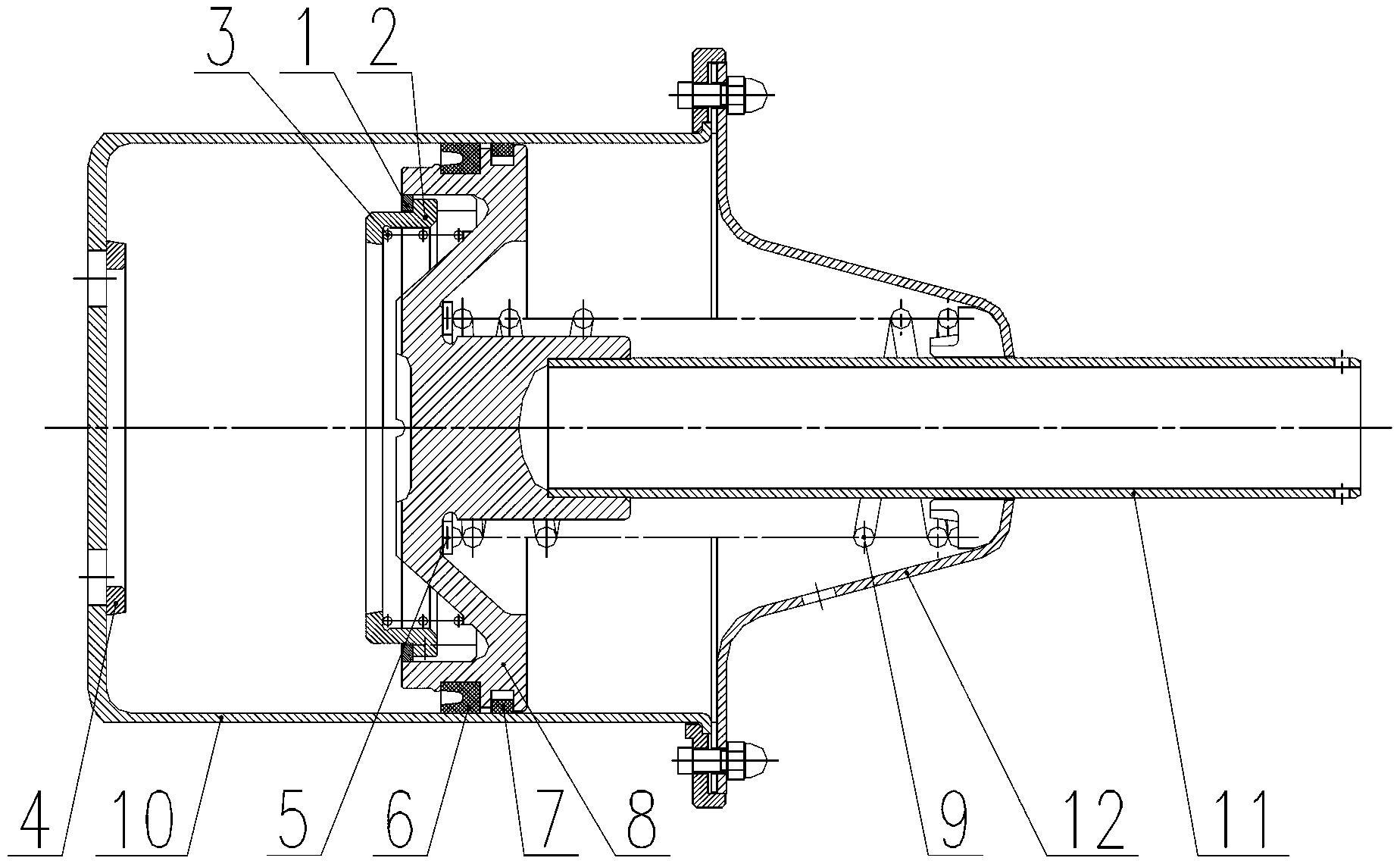 Rotationally lubricating type sealing brake cylinder for railway vehicles