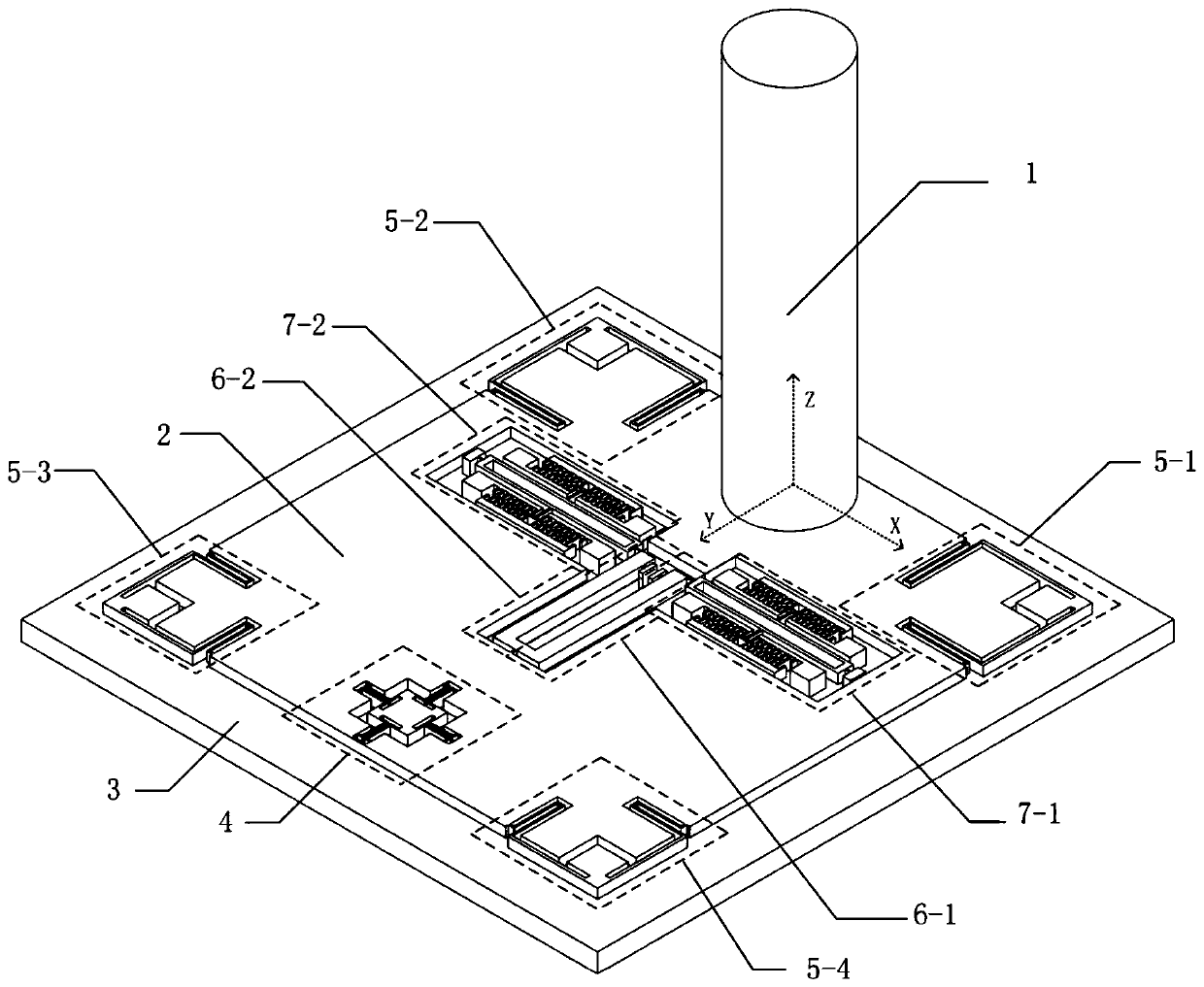 Resonant bionic hair flow velocity and acceleration microsensor with two-stage lever amplification