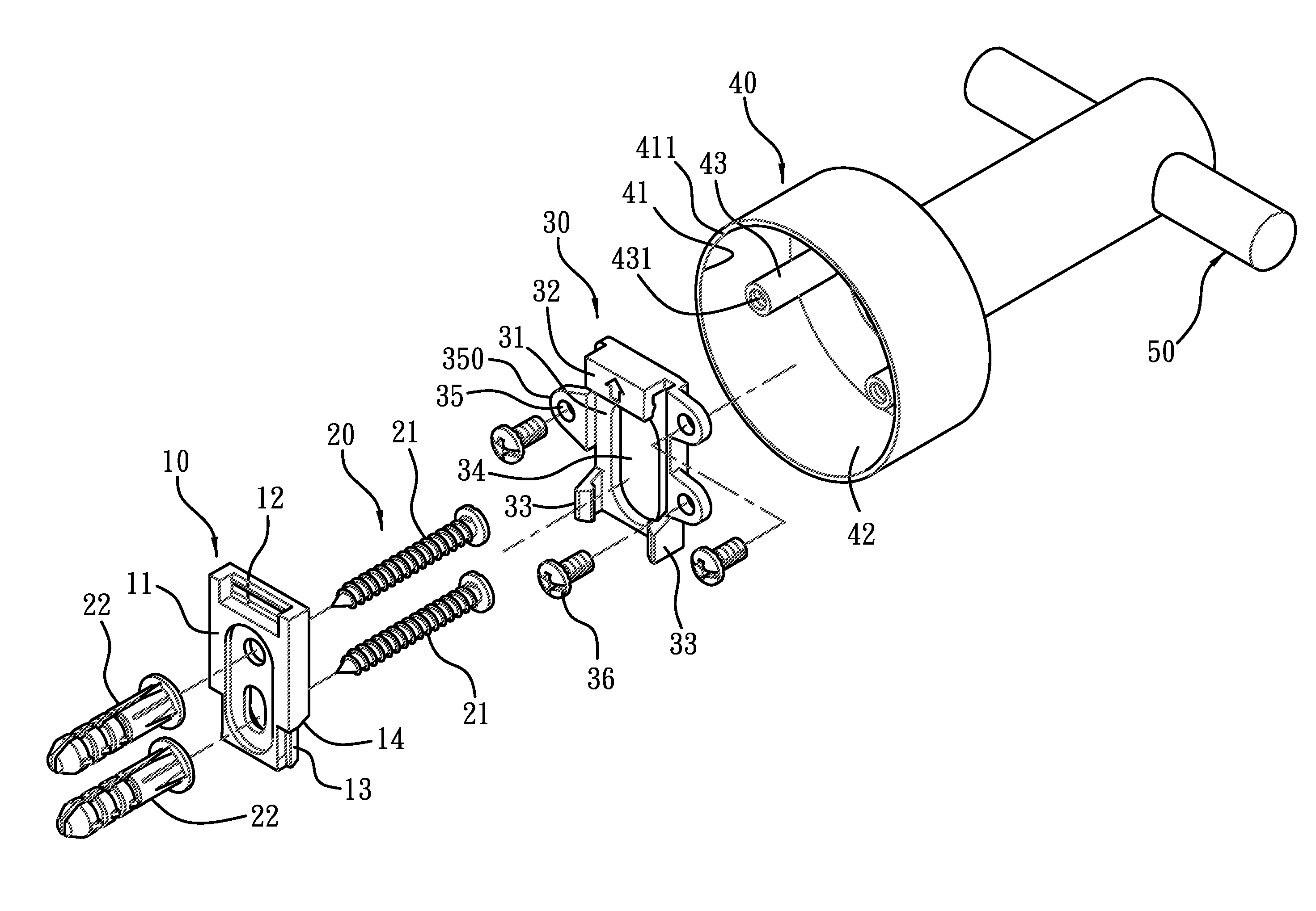 Wall mounting bath accessory assembly