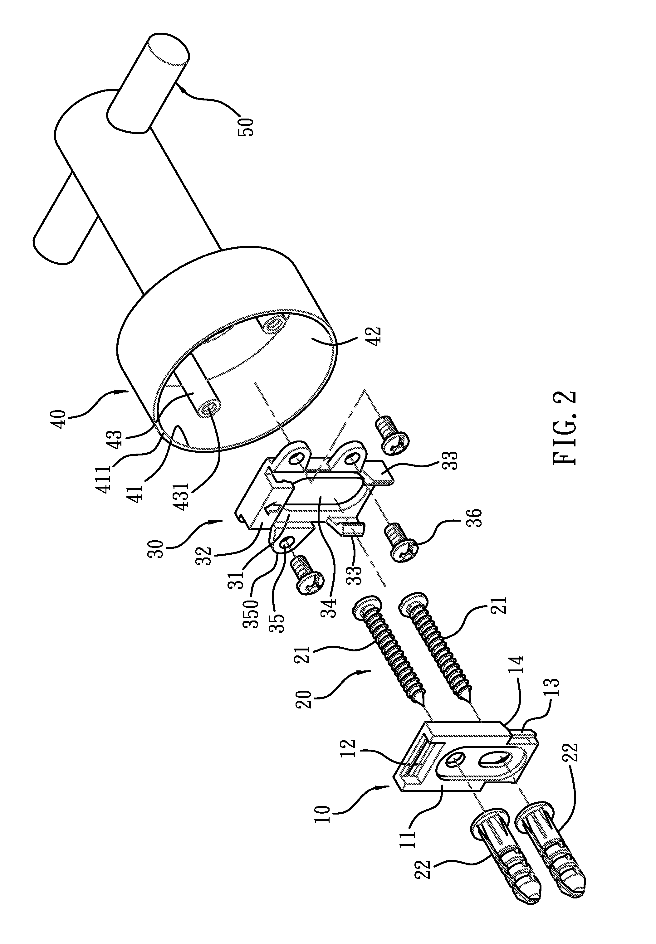 Wall mounting bath accessory assembly