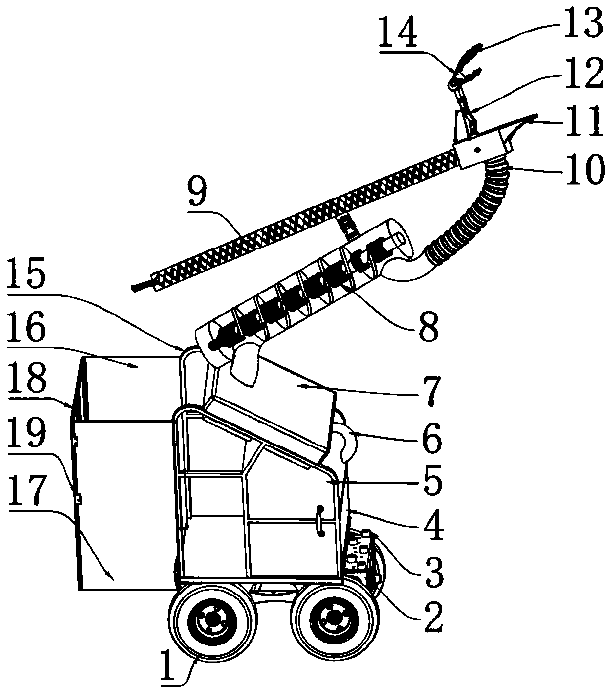 Automatic packaging protection cart for nondestructively picking prickly pears and totally removing spines