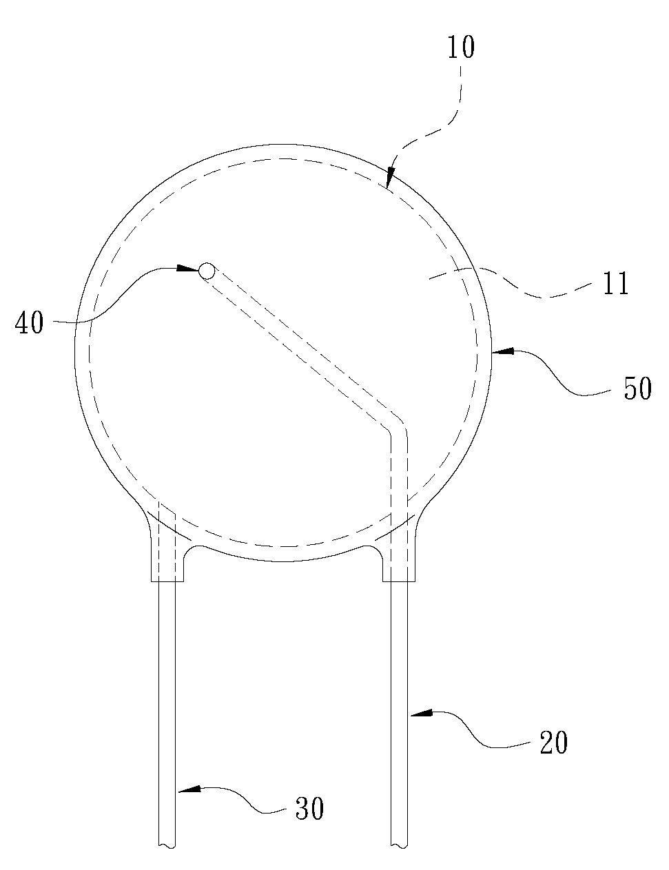 Protective element with heat energy guiding function