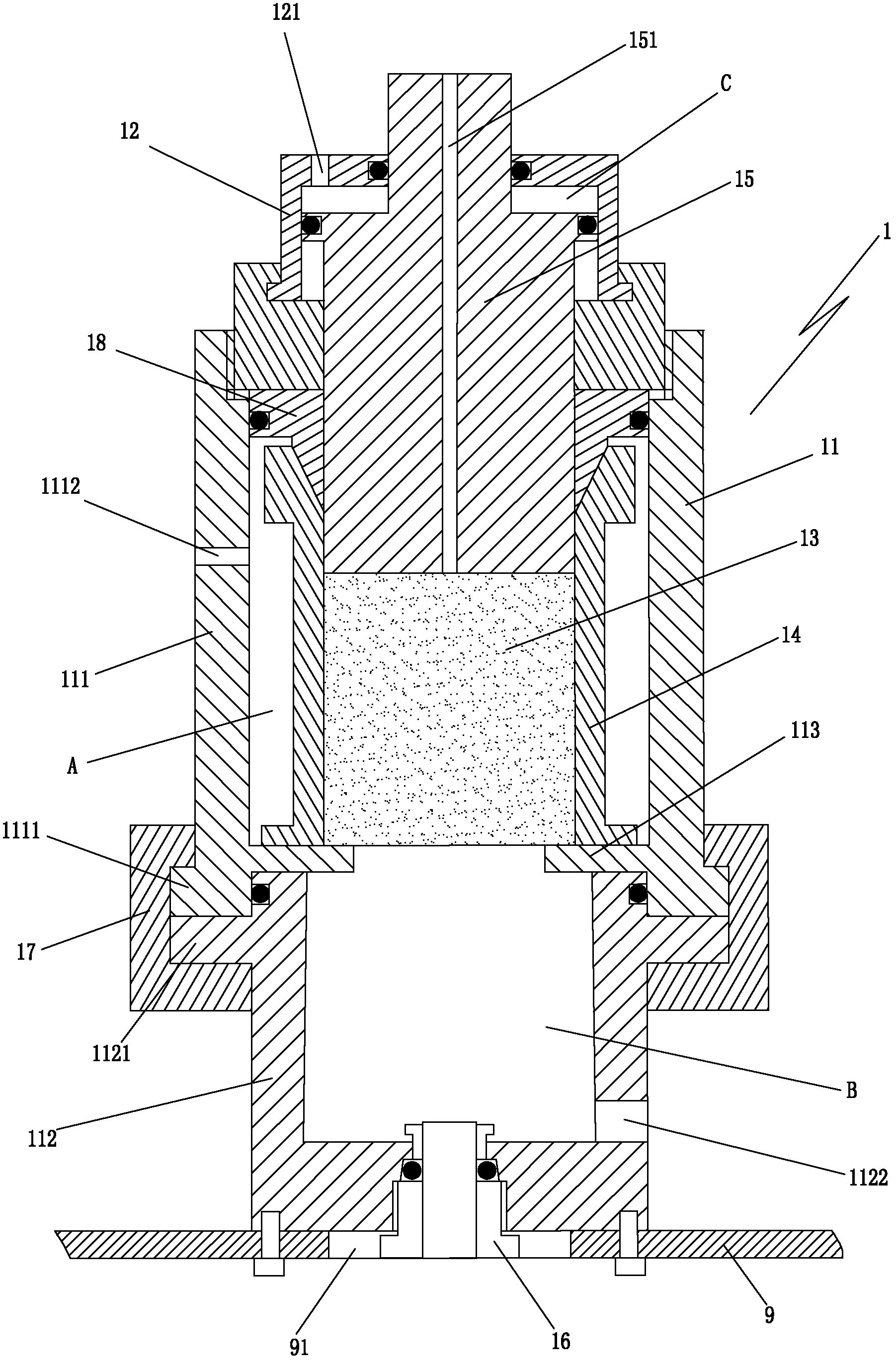 Drilling simulation experiment device