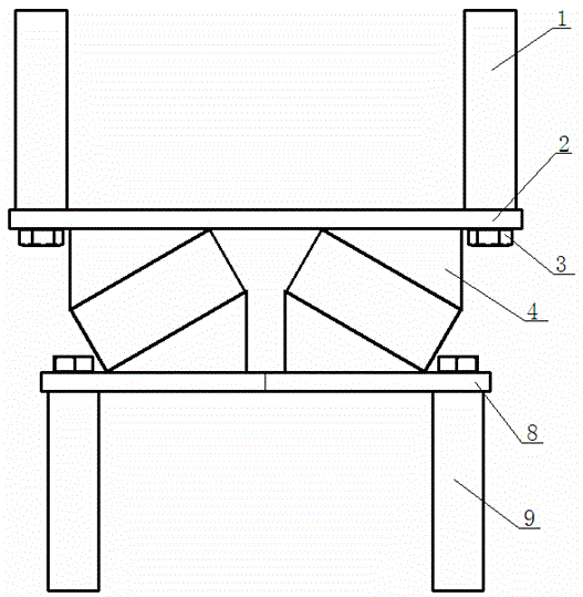 One-way slide type vibration and noise reduction rubber support of rail transit bridge