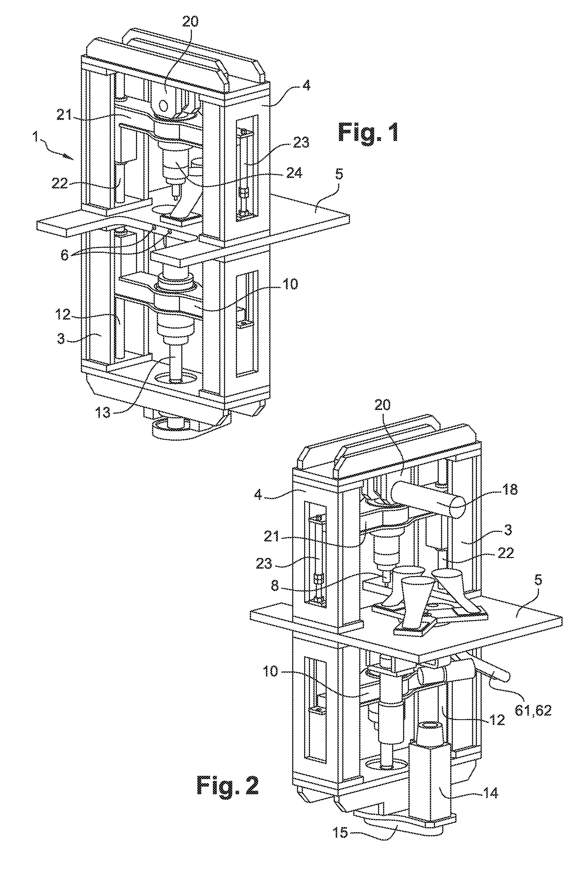 Facility for producing a solid product using one or more powder materials