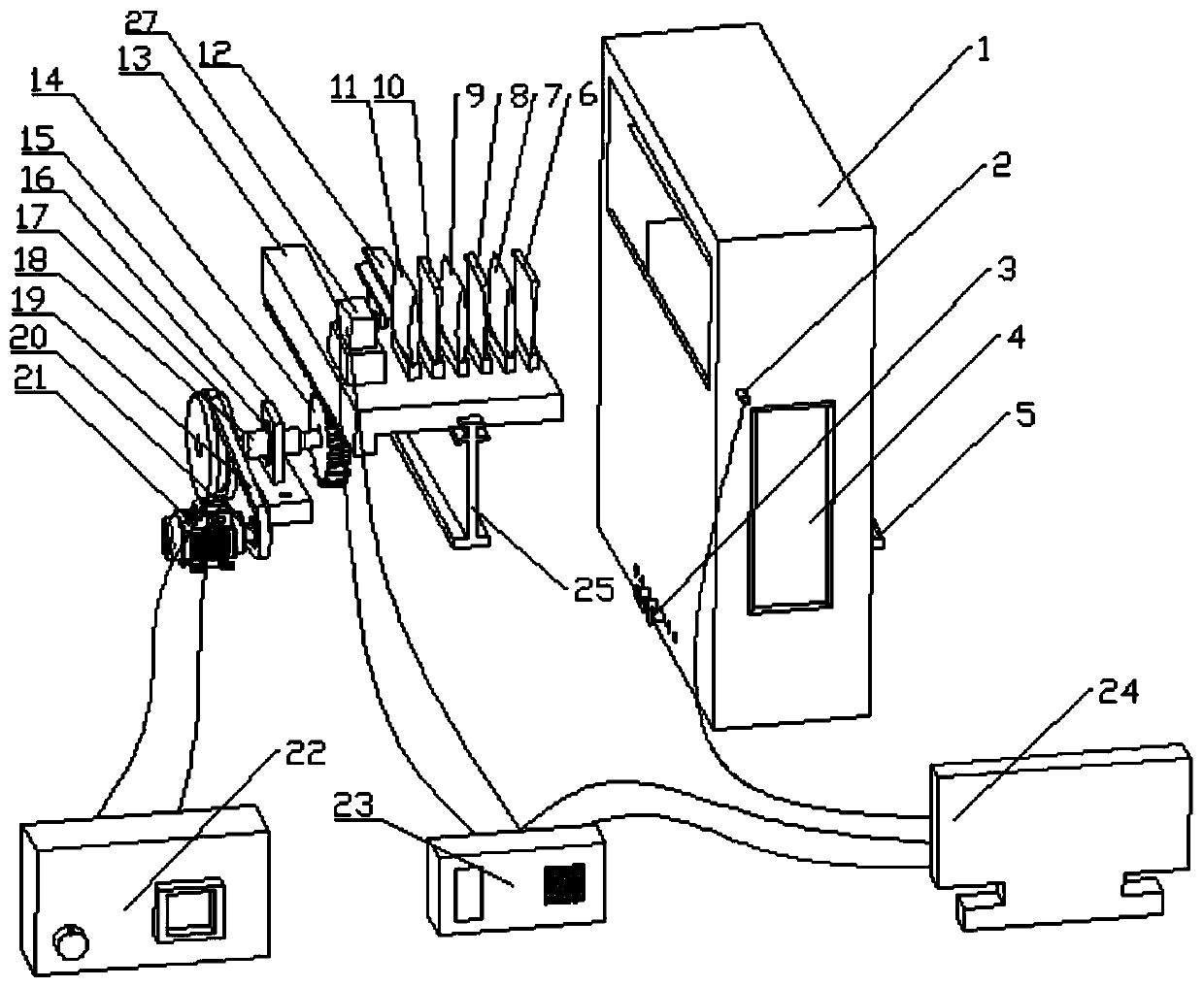 Laser shot peening device suitable for plate-shaped sample