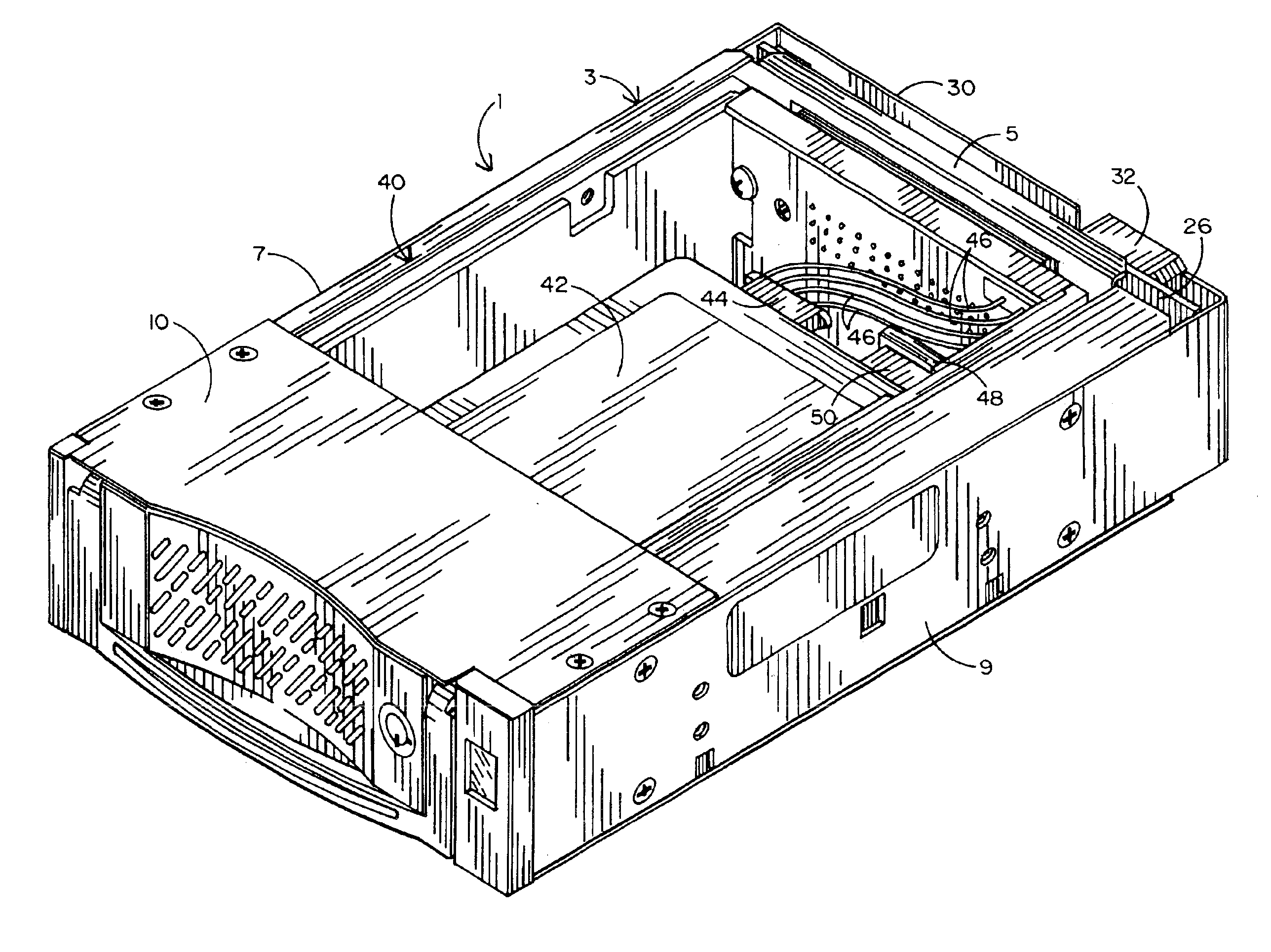 Universal receptacles for interchangeably receiving different removable computer drive carriers