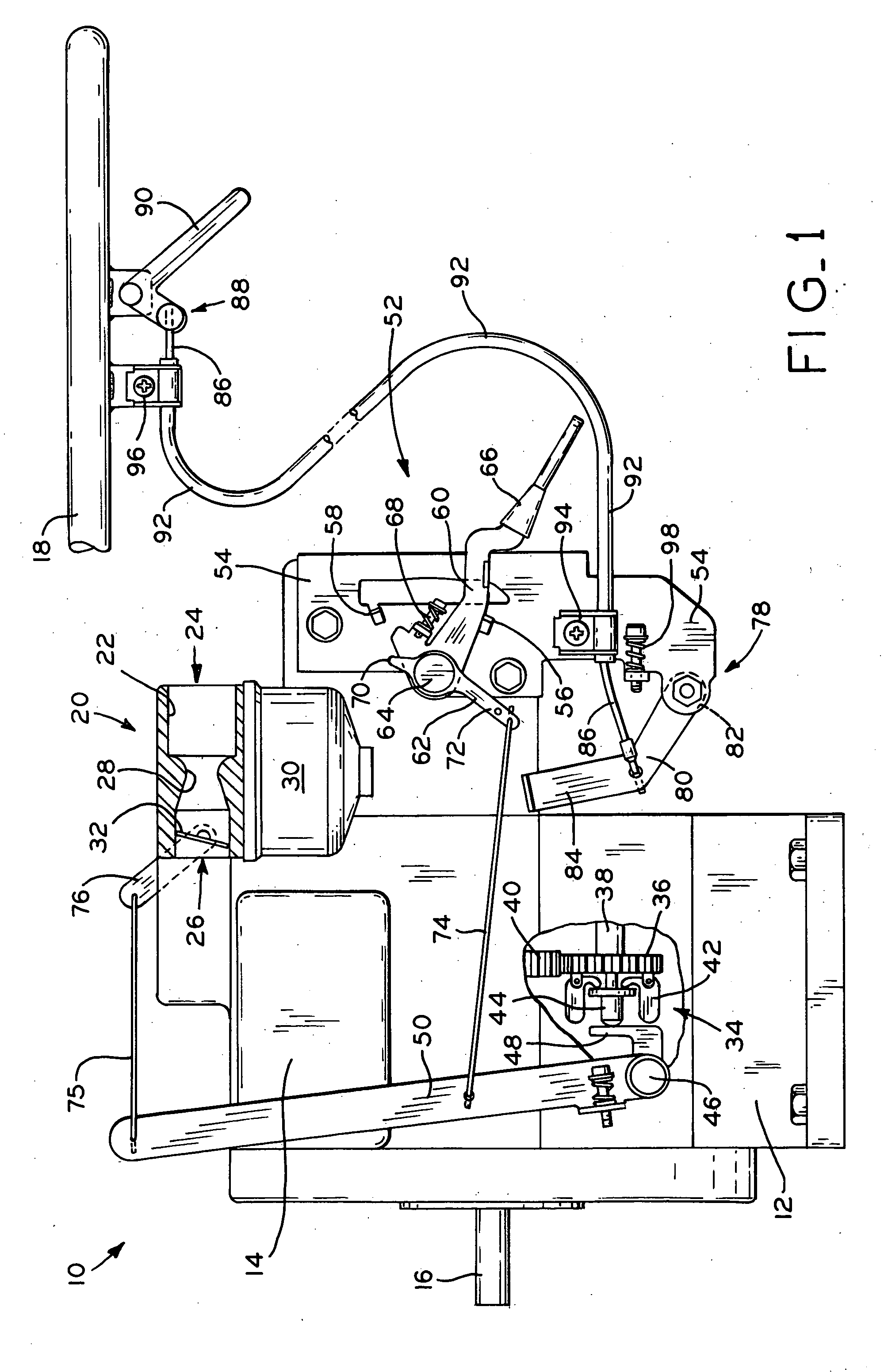 Engine speed control with high speed override mechanism