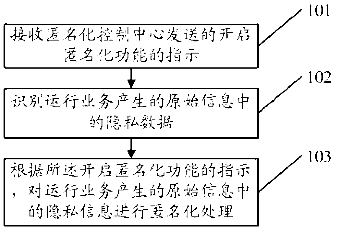 Method, device and system of privacy data anonymization in communication network