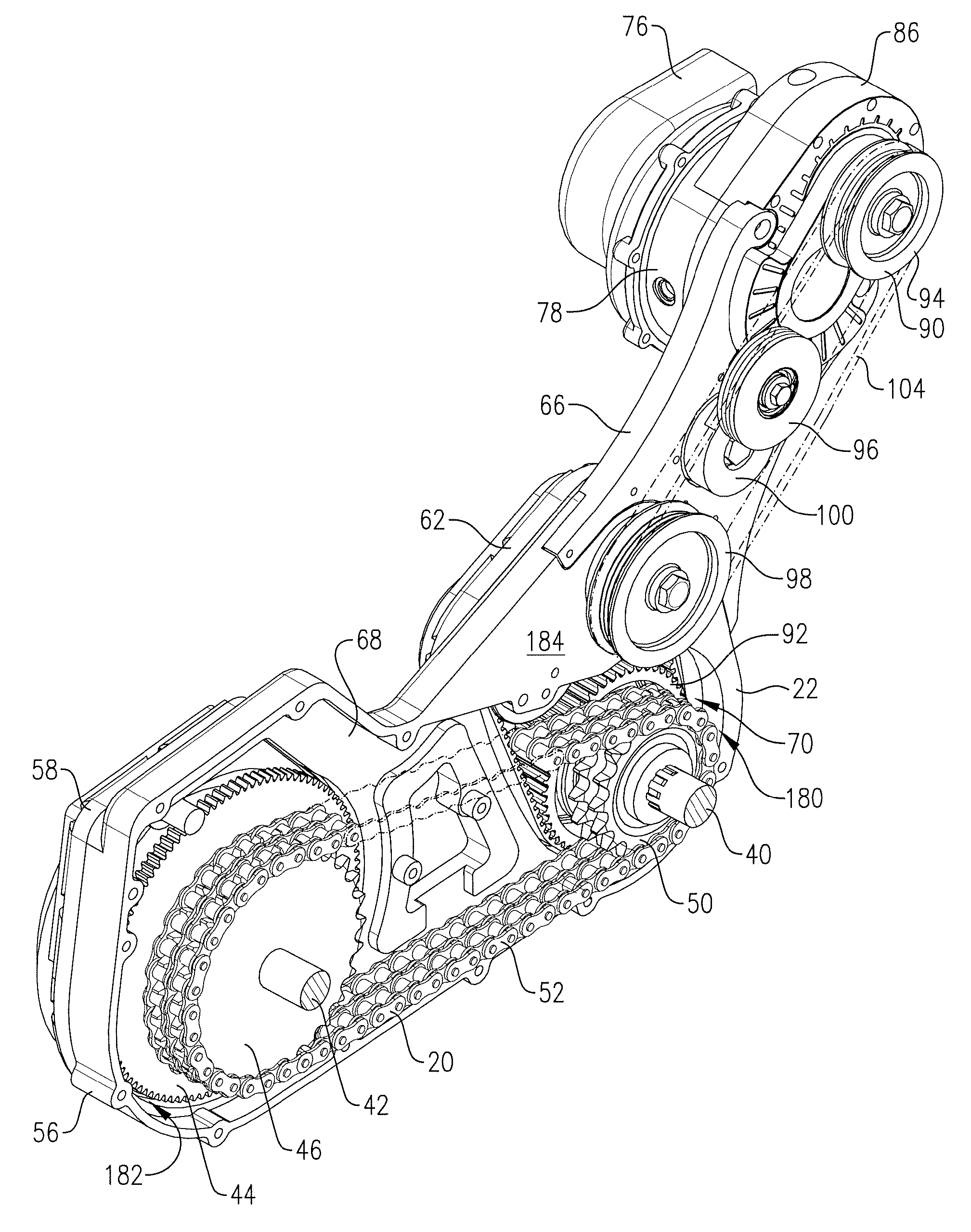 Wet belt supercharger drive for a motorcycle