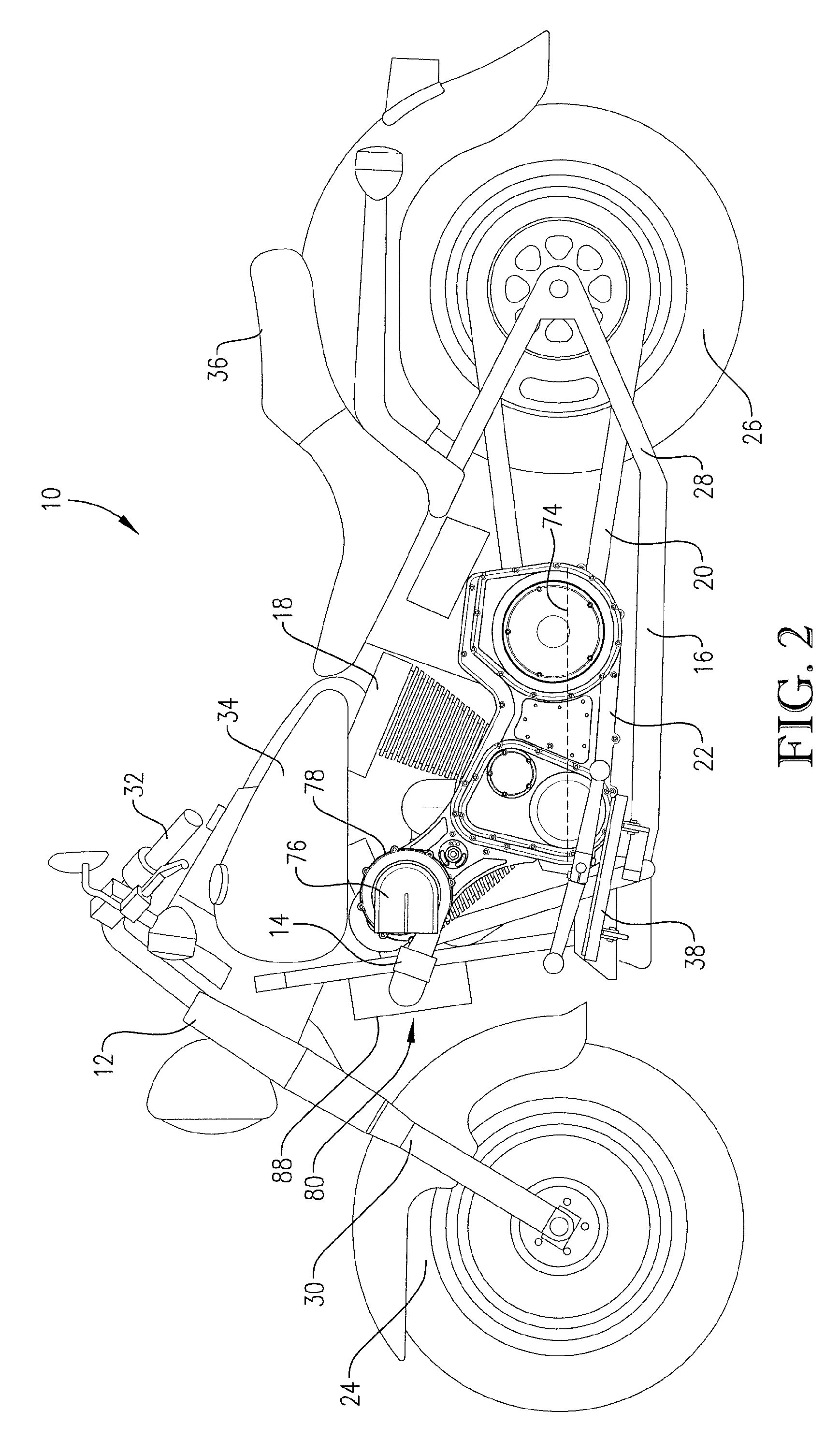 Wet belt supercharger drive for a motorcycle