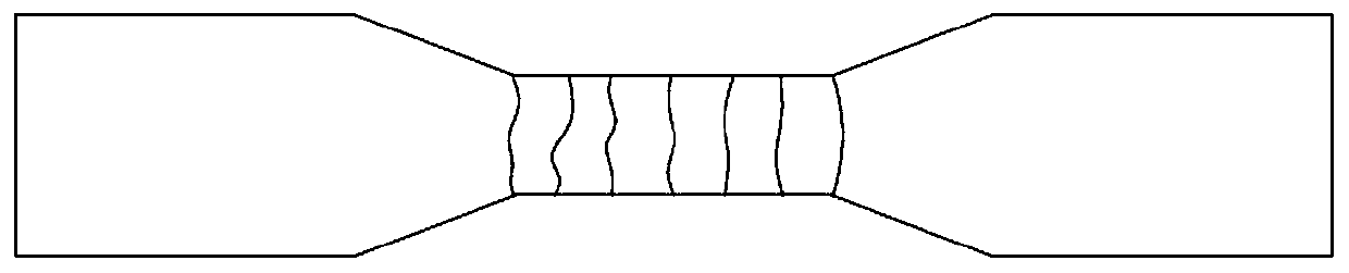 High-ductility cement-based material uniaxial stretching die, test piece manufacturing method thereof and test method thereof