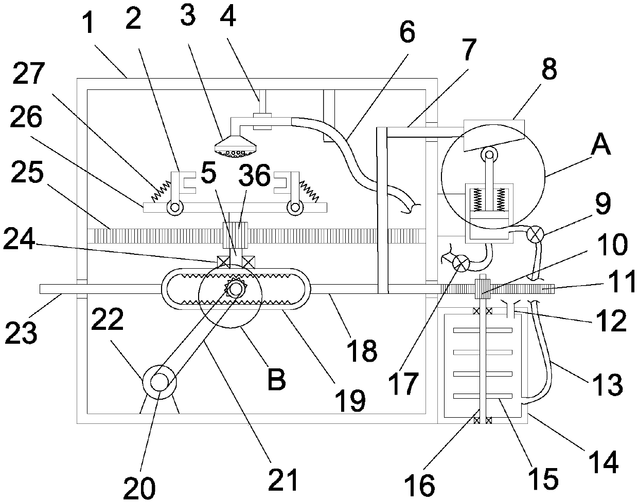 Plate surface paint spraying device for machining