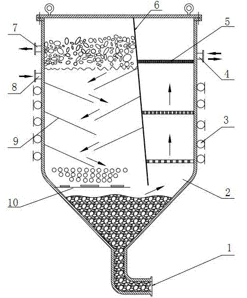 Method and device for continuously separating oil-water slag without dismantling and cleaning