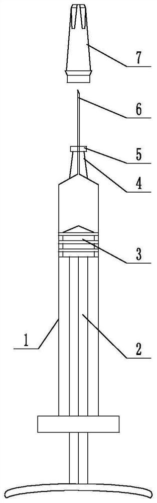 High polymer material pre-filled syringe with needle and forming process of high polymer material pre-filled syringe