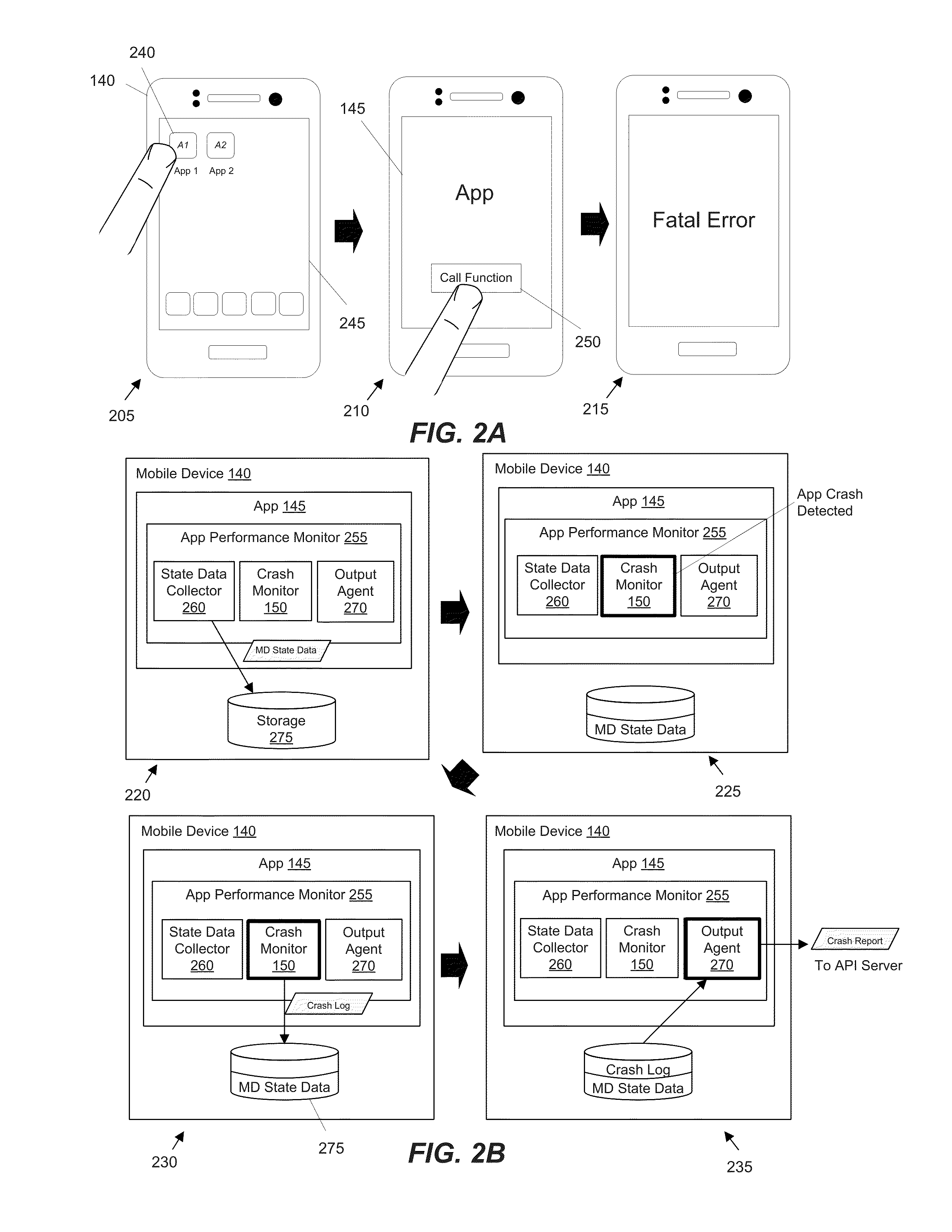 System for monitoring and tracking application crashes occurring on different mobile devices