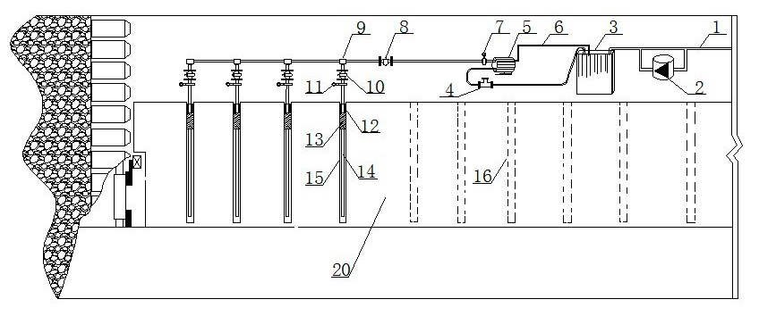 Coal seam water infusion device with high ground pressure, low porosity and low permeability and using process thereof