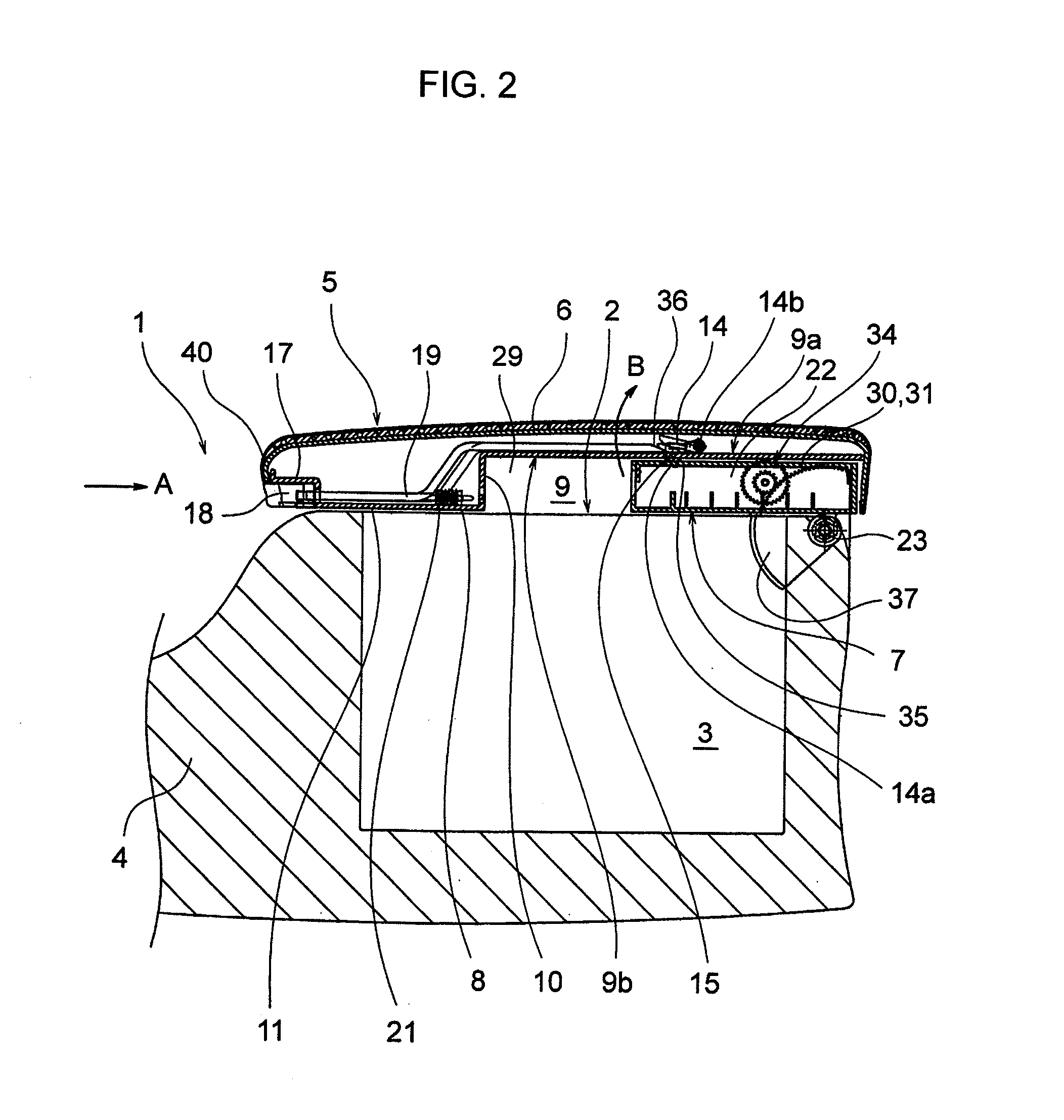 Hinge structure for a console box lid