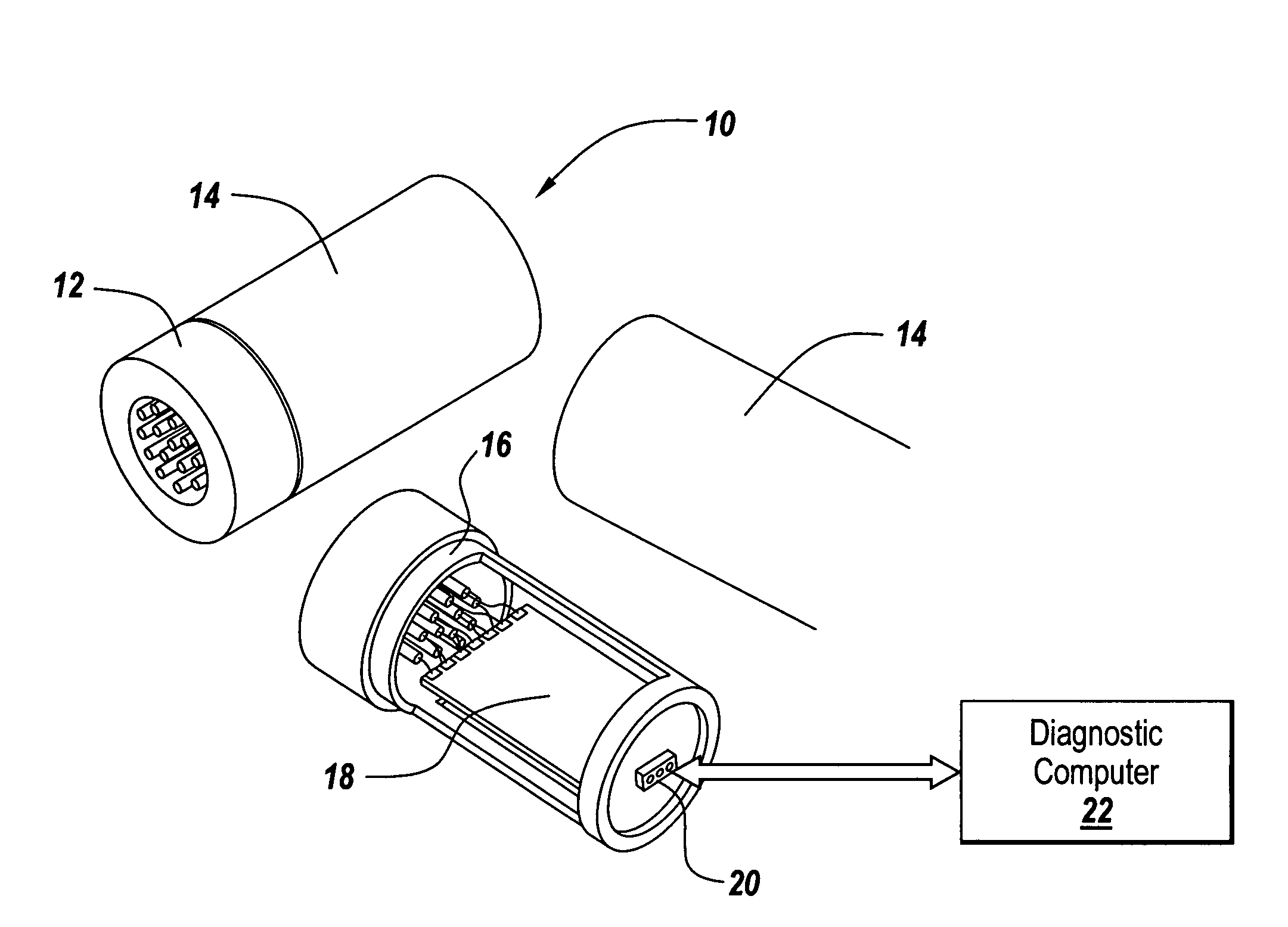 Diagnostic connector assembly (DCA) interface unit (DIU)