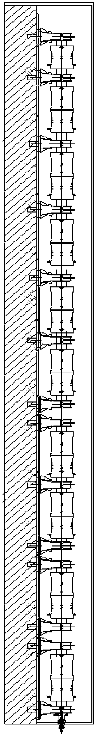 Double barrel series-unit production device for twisting steel strands