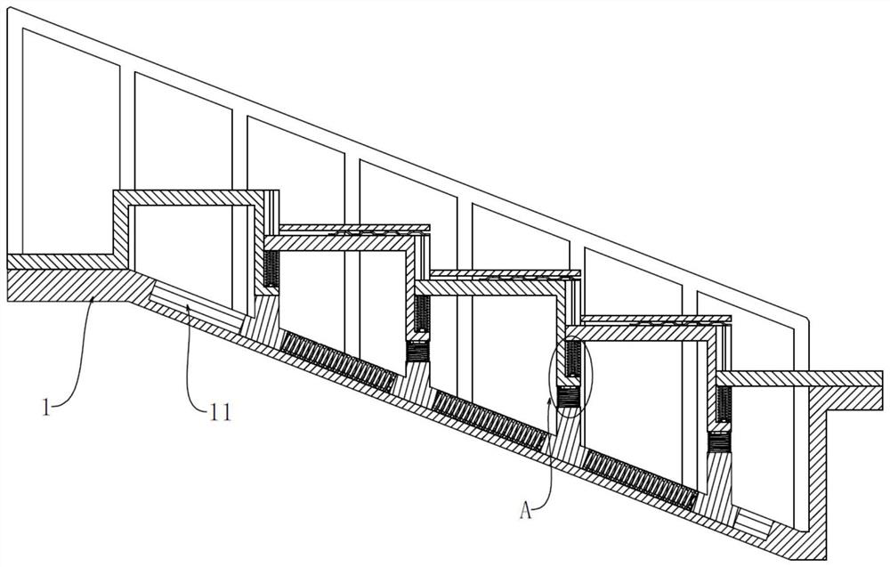 A prefabricated stair shock-absorbing structure