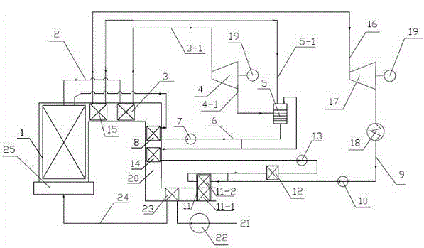 Mixed type steam Rankine combined cycle power generation device