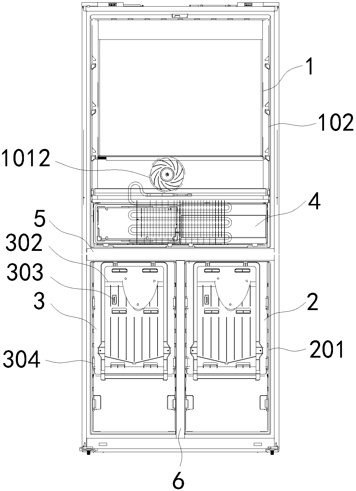 Cross side-by-side combination refrigerator having dual-temperature-changing function