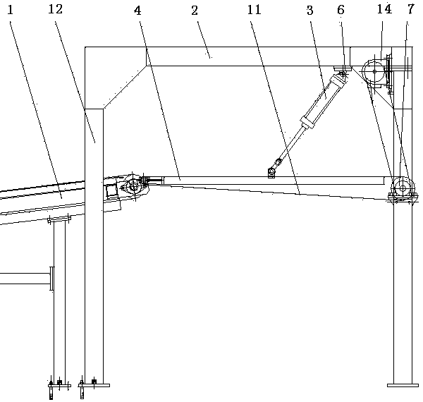 Automatic output device of rotary cutter veneer production line