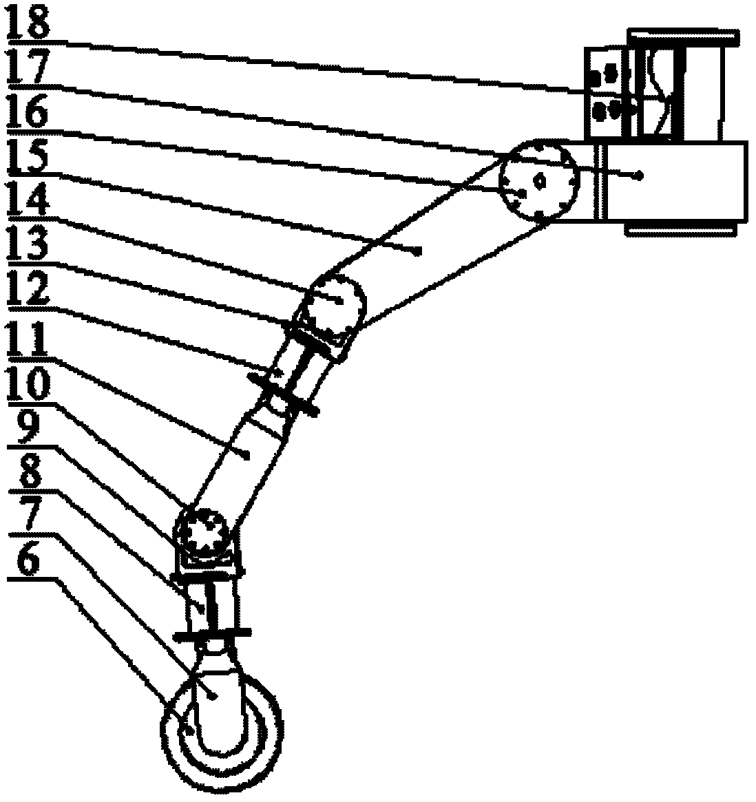 Six-wheel-leg type serial-parallel hybrid robot