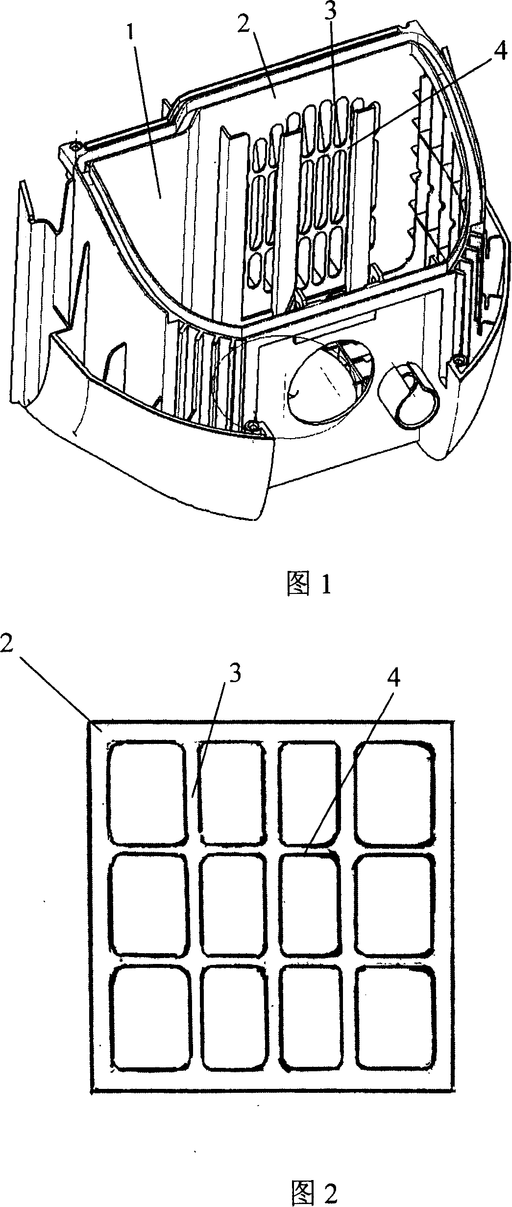 Vacuum cleaner electric motor air-out door bridging structure