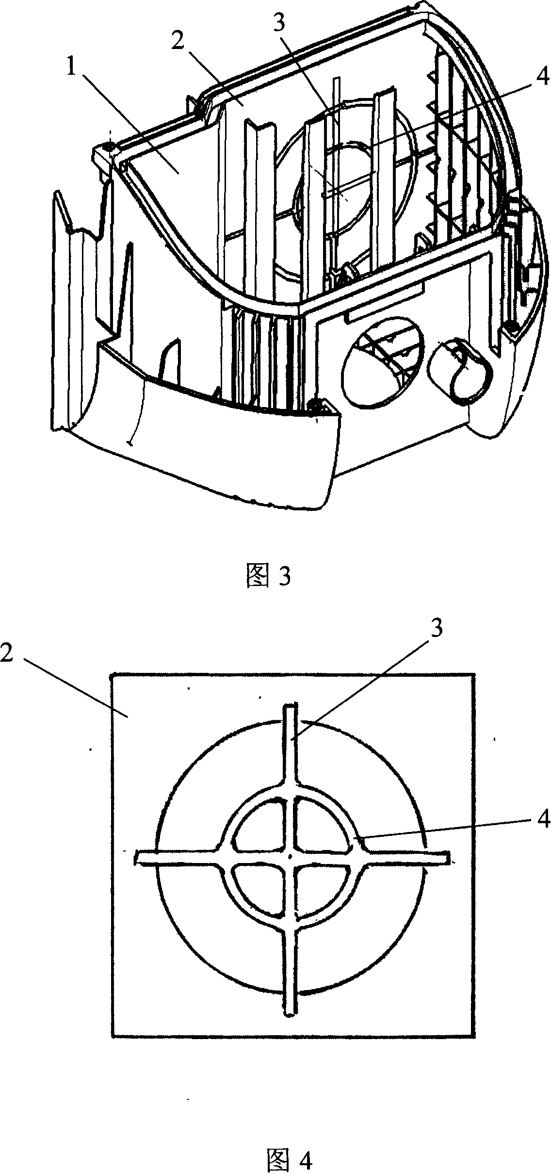 Vacuum cleaner electric motor air-out door bridging structure