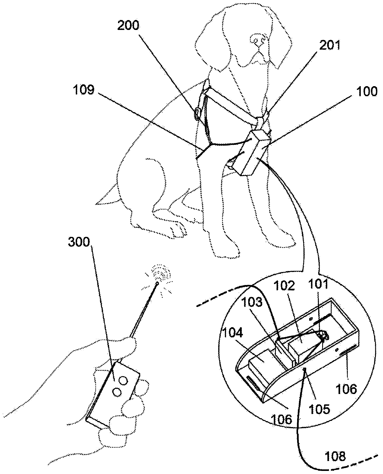 Non-invasive device for remotely controlling and stopping either quadrupeds or bipeds for safety and training purposes