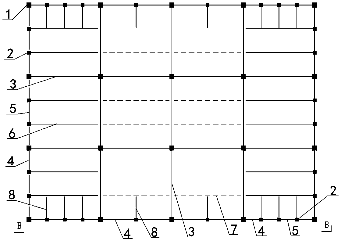 A long-span multi-storey anti-seismic frame structure system and its construction method