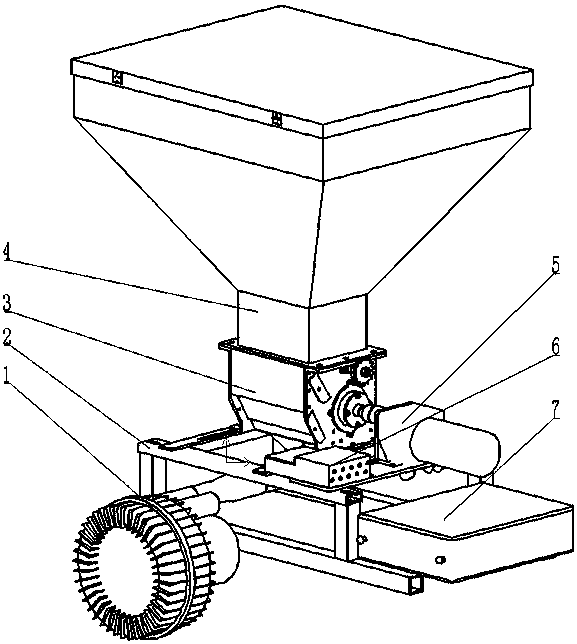 Centralized pneumatic type fertilizer ejecting device for granular fertilizer