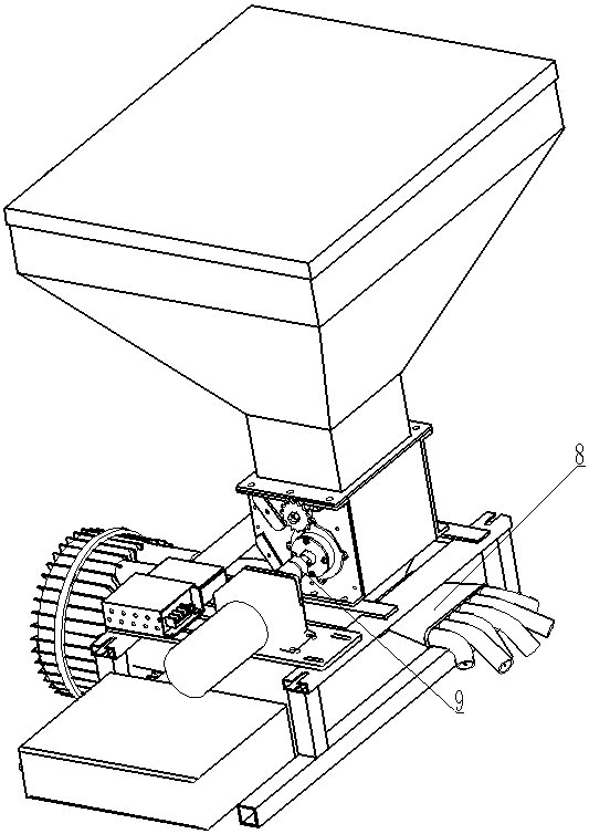 Centralized pneumatic type fertilizer ejecting device for granular fertilizer