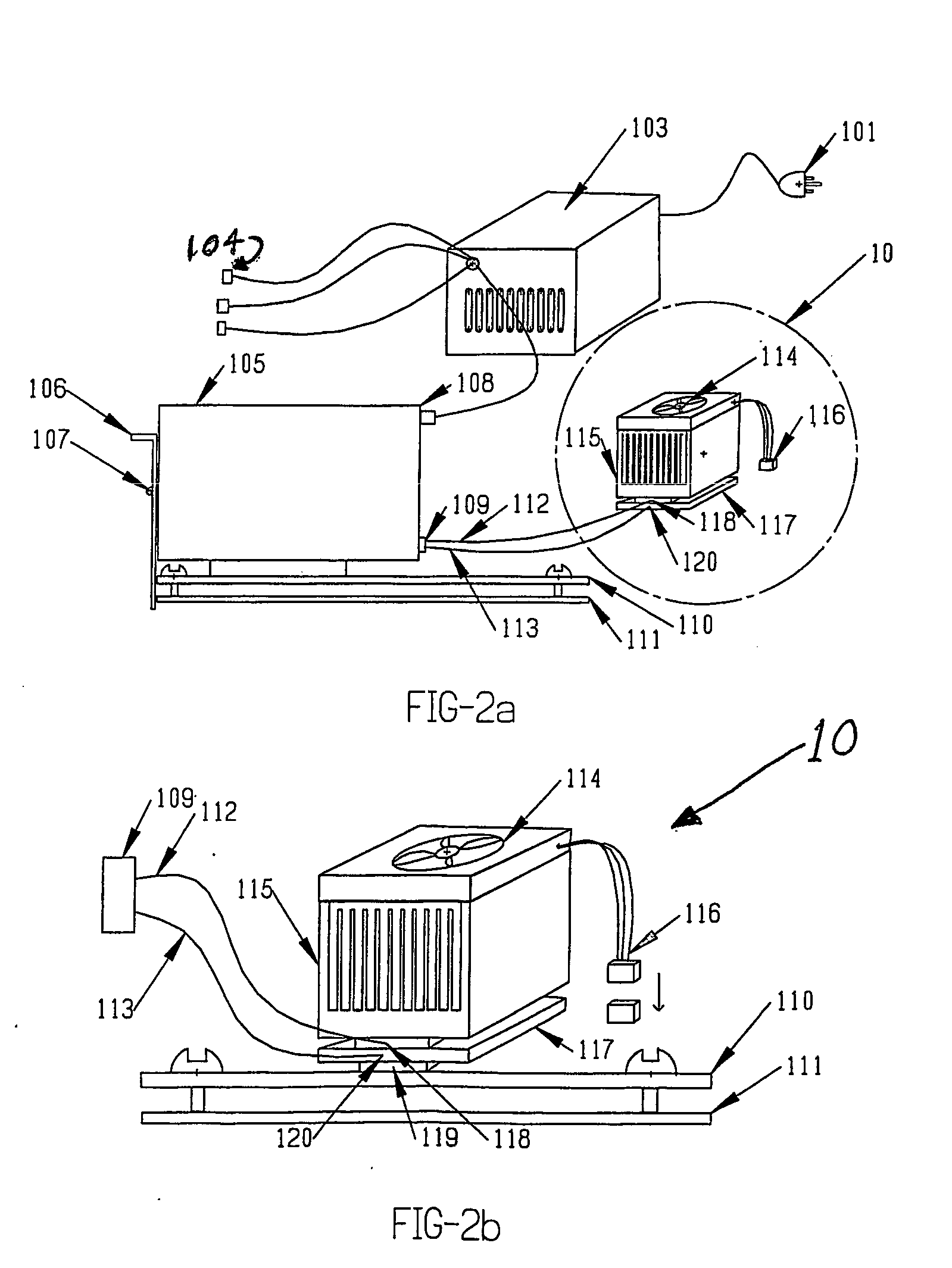 Active cooling system for cpu