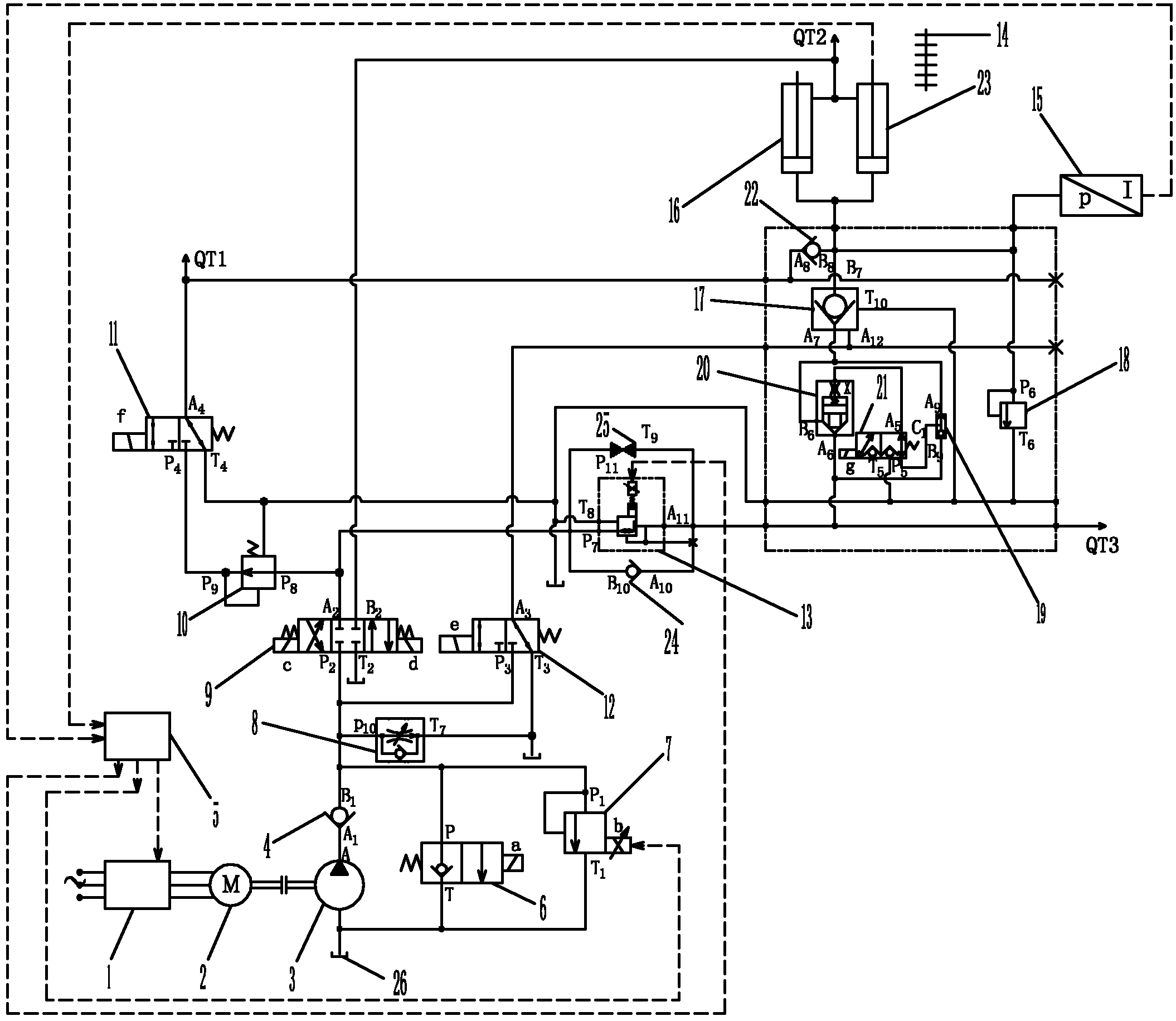 Energy-saving hydraulic shield propulsion system