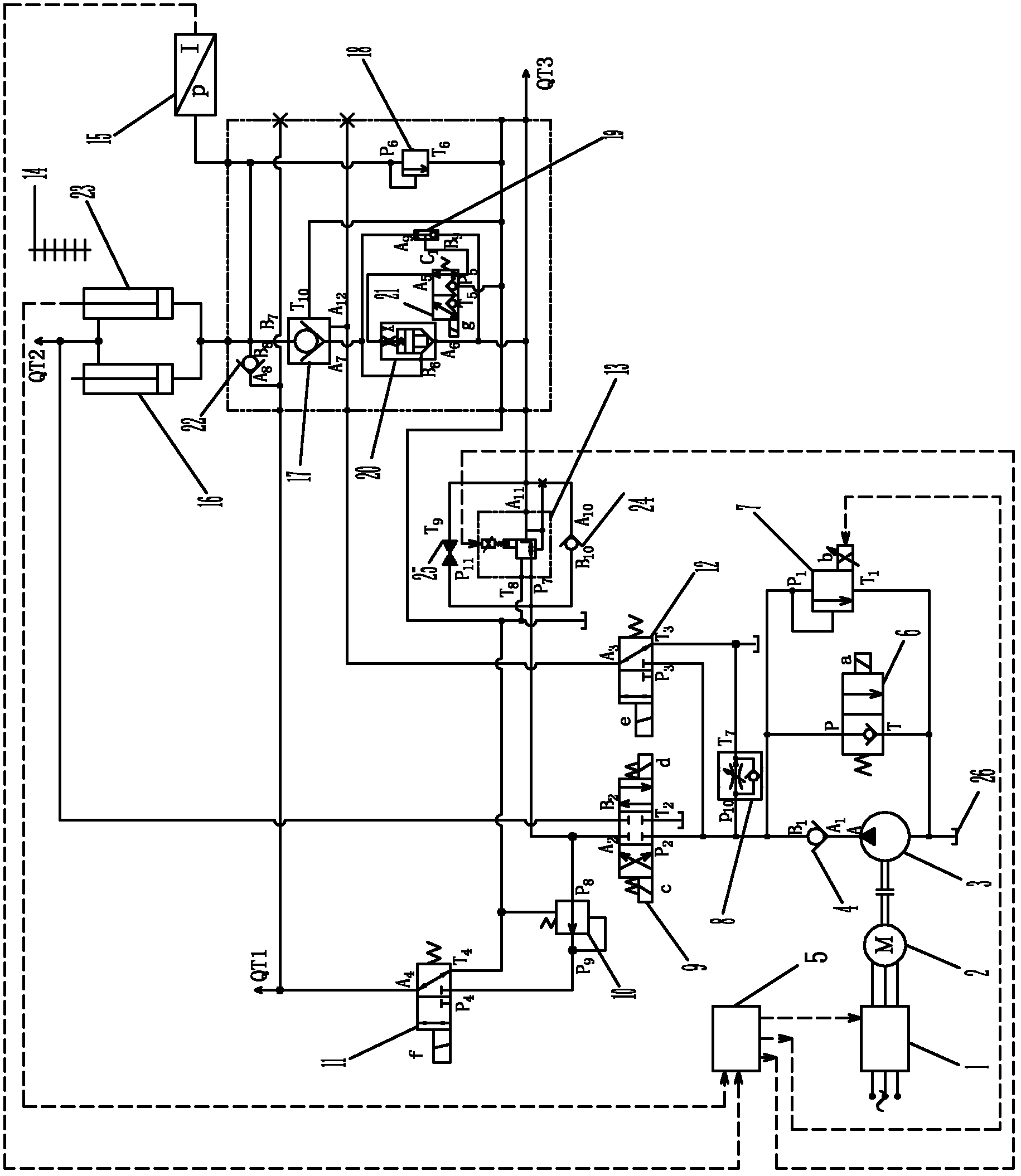 Energy-saving hydraulic shield propulsion system